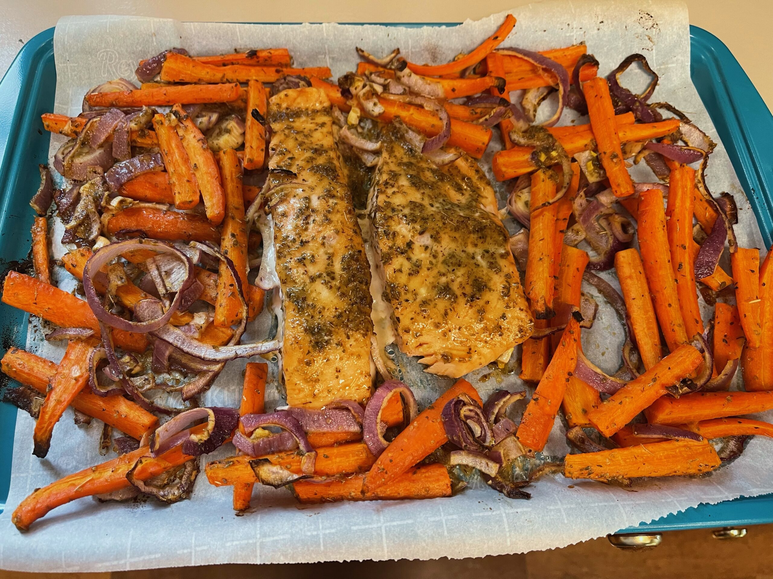 salmon and carrots